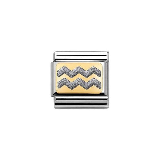 Classic Gold and Silver Glitter Zig Zag Charm