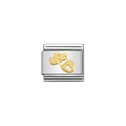 Gold Padlock Hearts Charm