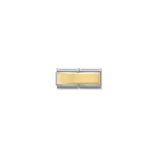 Gold Double Engravable Plate Charm