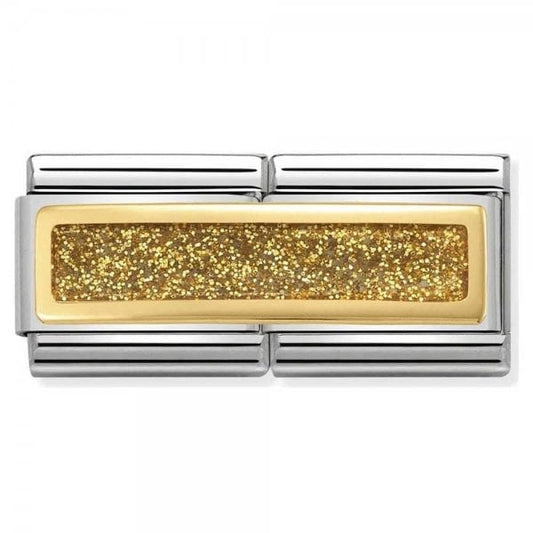 Double Gold Glitter Charm