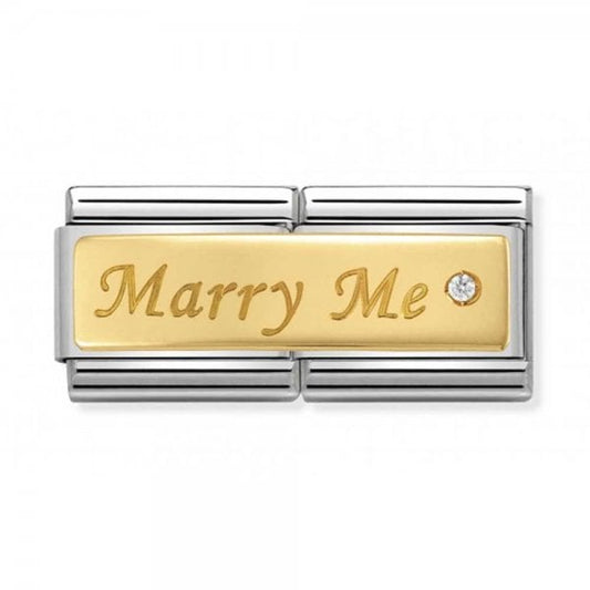 Gold Double Engraved Marry Me Charm
