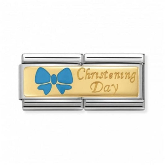CLASSIC Gold Christening Day Double Charm
