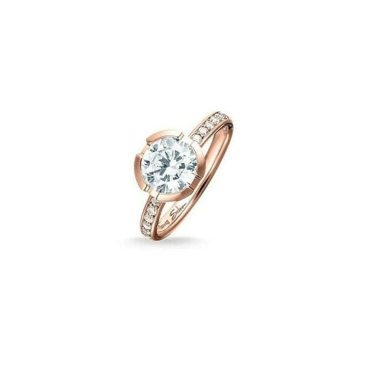 Thomas Sabo Silver/rose gold plated ring SIZE 50