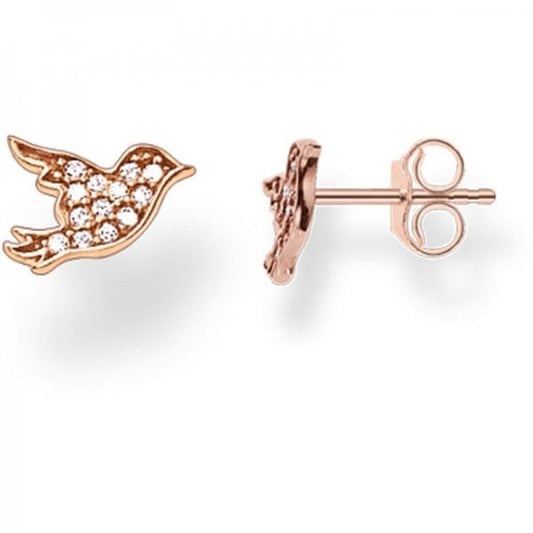 Ladies Thomas Sabo Rose Gold Sterling Silver Stud Earrings