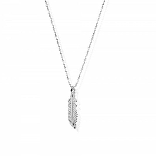 Women's Diamond Cut Chain With Feather Pendant