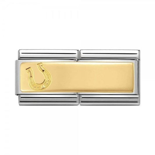 Gold Double Horseshoe Charm