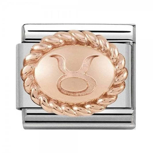 Composable Classic Oval Zodiac Gold Taurus Rose Gold Charm