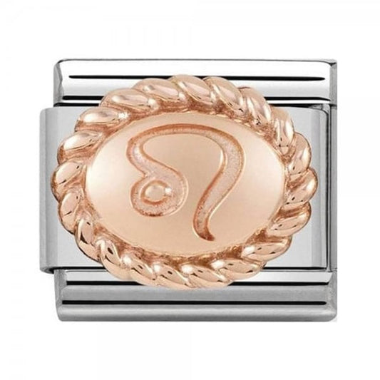 Composable Classic Oval Zodiac Gold Leo Rose Gold Charm