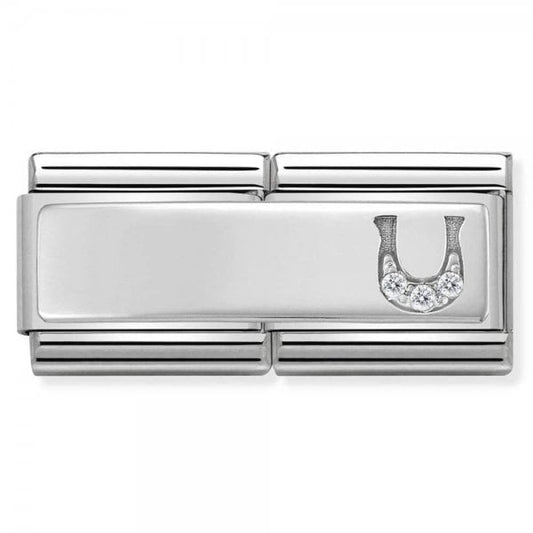 Classic Silver Double Link Horseshoe Charm