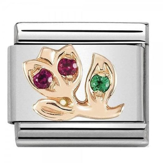 Classic Rose Gold Tulip with CZ Charm