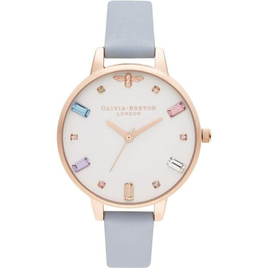 OB Rainbow Bee Demi Chalk Blue & Rose Gold Watch