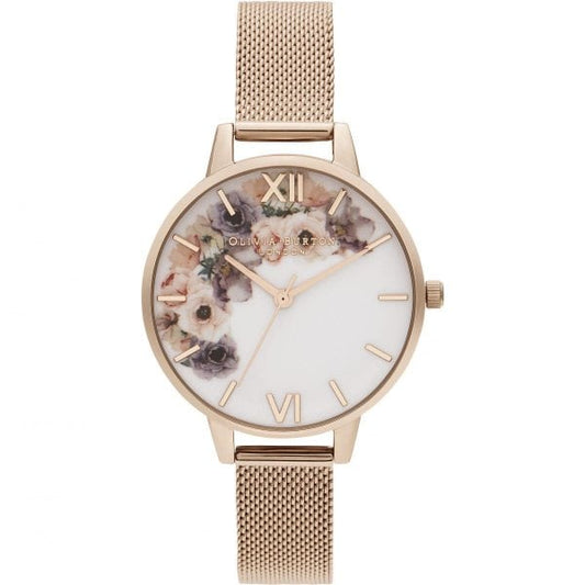 OB Rose Gold Floral Watch