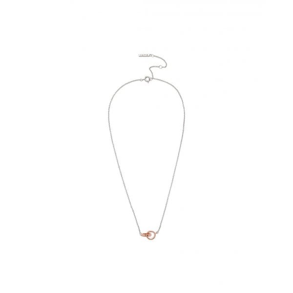 Interlink Necklace Silver & Rose Gold