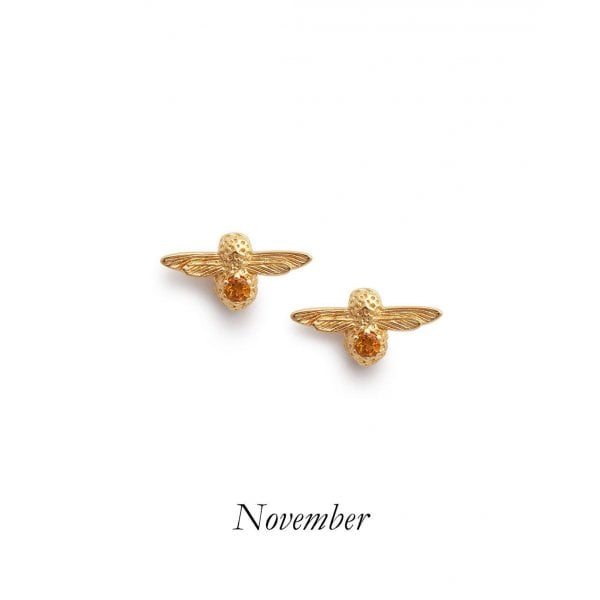 Celebration Bee Studs Gold & Citrine