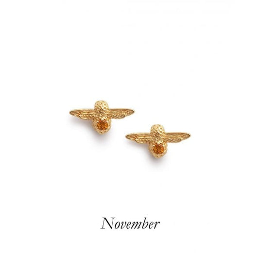 Celebration Bee Studs Gold & Citrine