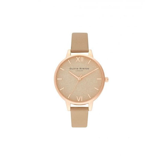 OB Woven Dial Toffee & Pale Rose Gold Watch
