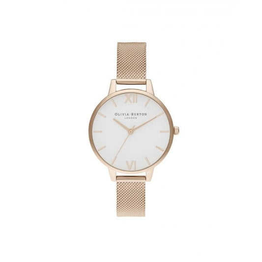 OB Demi White Dial Rose Gold Watch