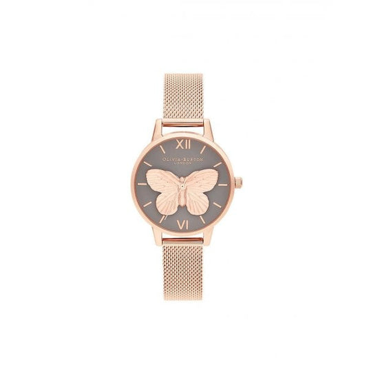 3D Butterfly Rose Gold Watch