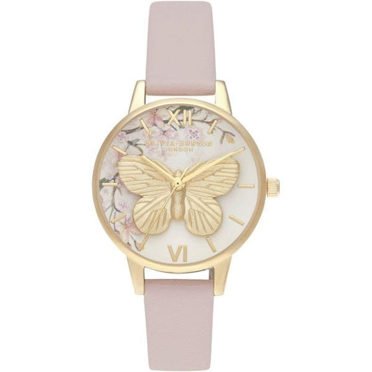 OB 3D Butterfly Vegan Rose & Gold Watch