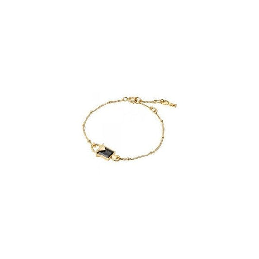 Gold & Black Onyx Padlock Bracelet
