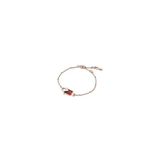 Rose Gold and Red Padlock Bracelet