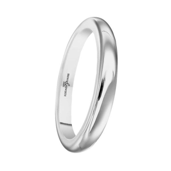 Platinum 2.5mm D Shaped Ring