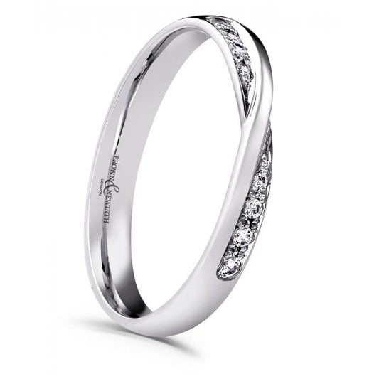Platinum Crossover Set Ring 3mm