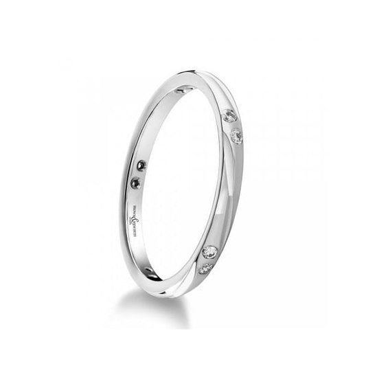 White Gold Dewdrop Diamond Ring 2mm