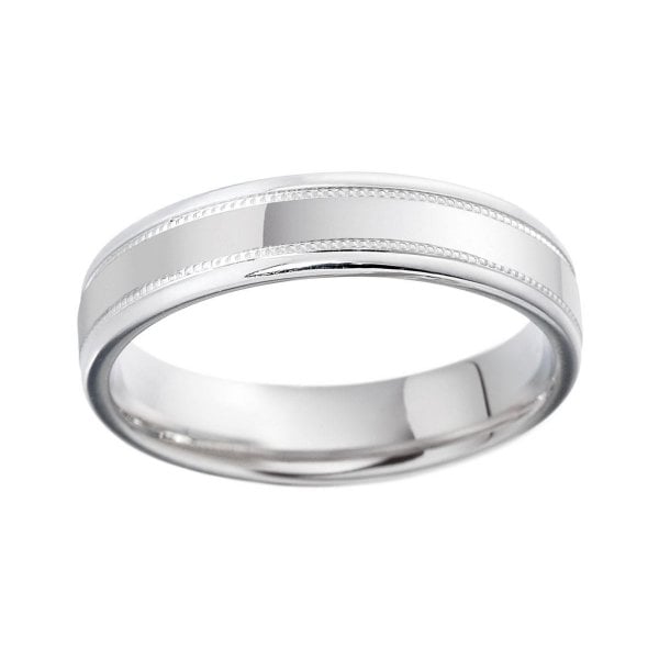 Palladium Millegrain 5mm Ring