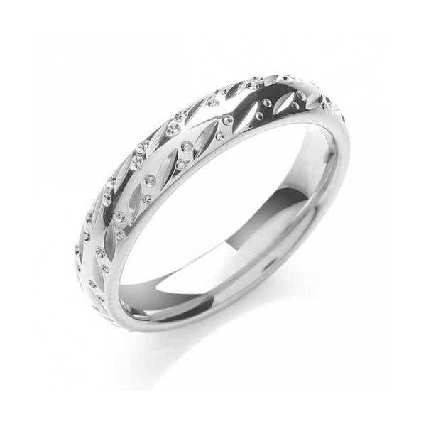 9ct white gold Band Ring 5mm