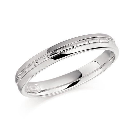 White Gold 3mm  Ring