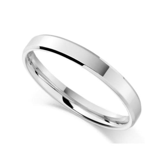 White Gold Flat Court Ring