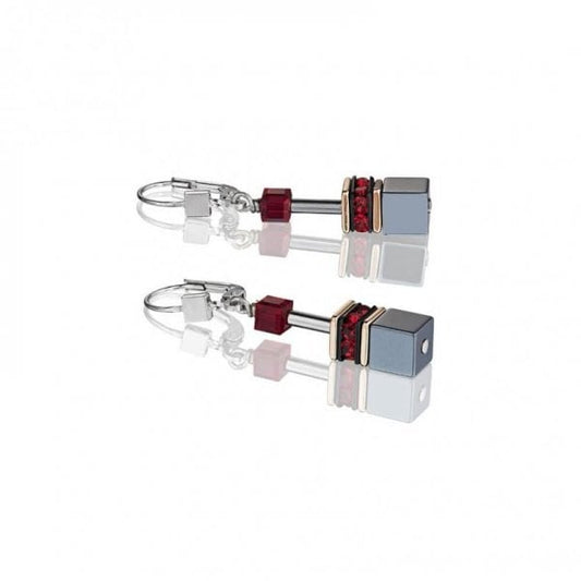 GeoCube red Earrings