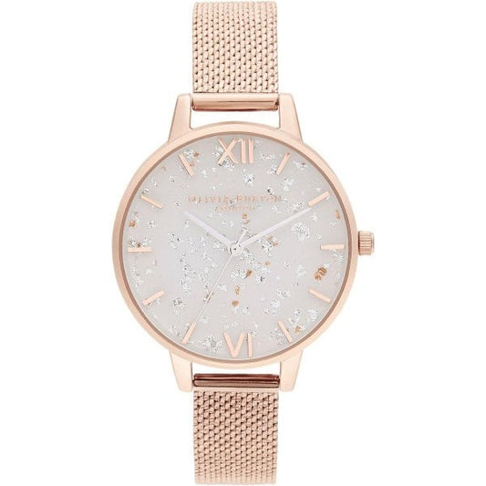 OB Celestial Rose Gold Bouclé Mesh Watch