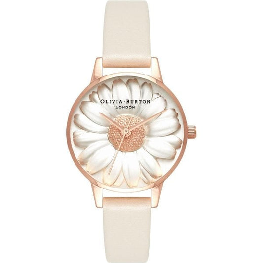 OB 3D Daisy Rose Vegan Friendly Gold & Nude Watch