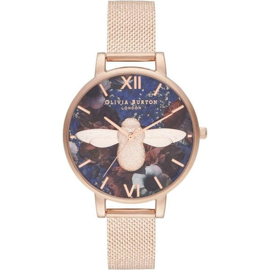 OB Big Dial 3D Bee Lapis Lazuli & Rose Gold Watch