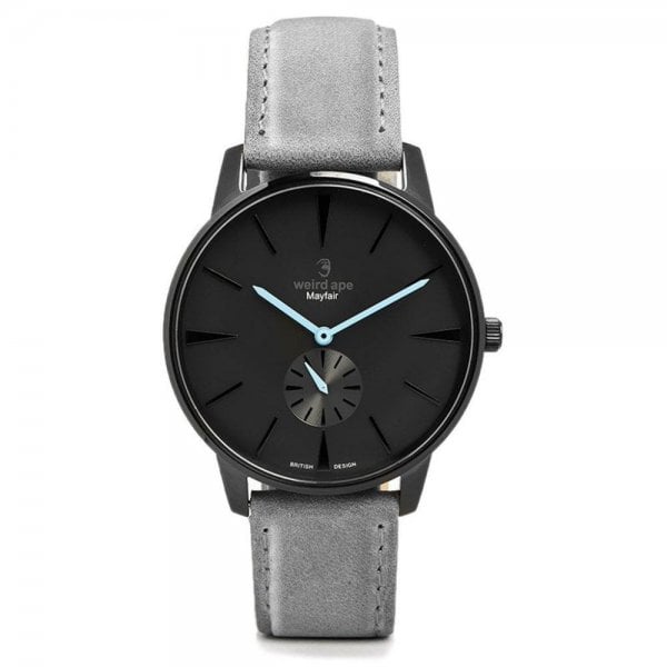 Mayfair Black & Grey Suede Strap Watch