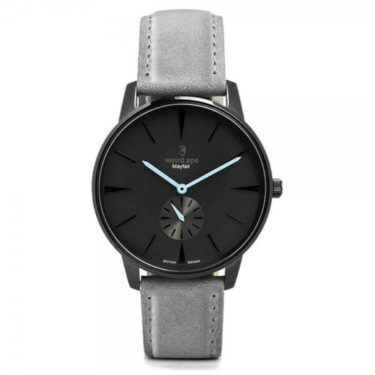 Mayfair Black & Grey Suede Strap Watch