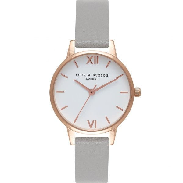OB White Dial Rose Gold & Grey Watch