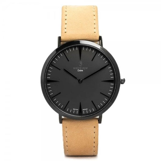 Duke All Black & Sandstone Leather Watch
