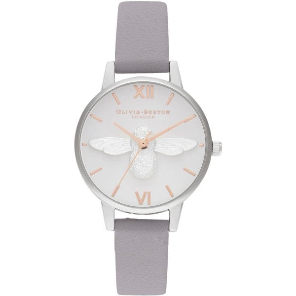 OB 3D Bee Midi Dial Grey Lilac Rg & Silver Watch