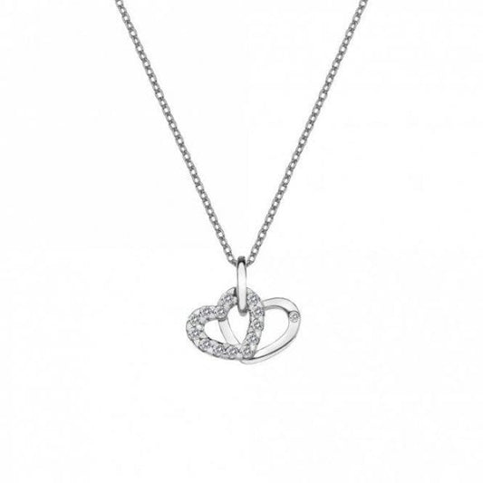 Double Heart Pendant - White T