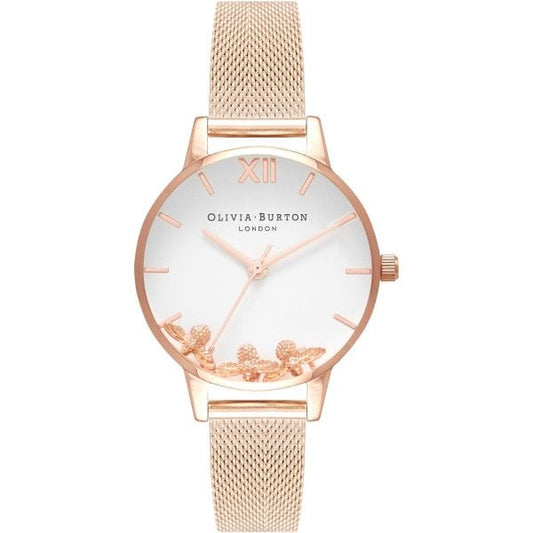 OB Busy Bees Rose Gold Mesh Watch