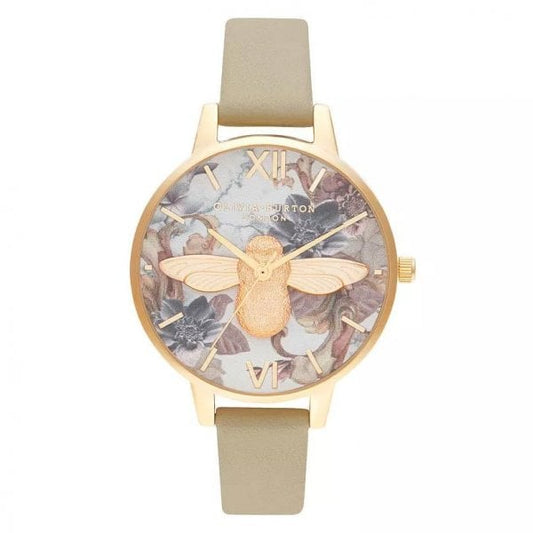 OB Marble Florals Demi 3D Bee Sand & Gold Watch