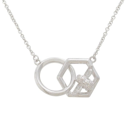 OB Silver Plated Honeycomb Bee Necklace