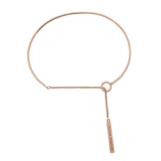 OB Rose Gold Plated Sterling Silver Bar Bracelet