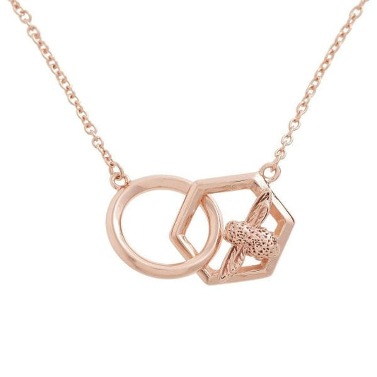 Rose Gold Honeycomb Bee