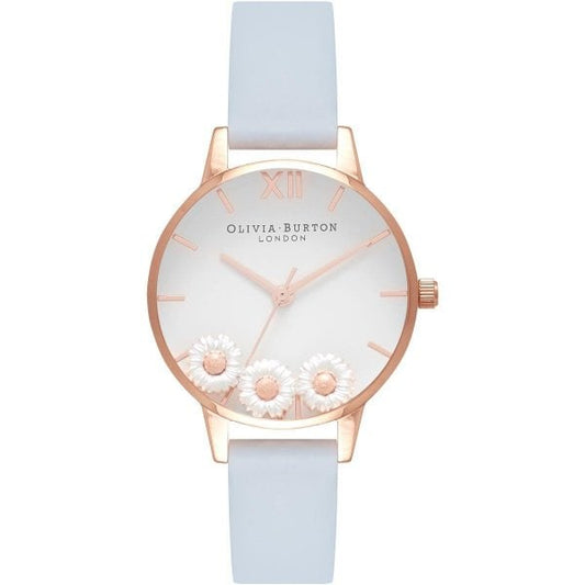 OB Dancing Daisy Chalk Blue & Rose Gold Watch