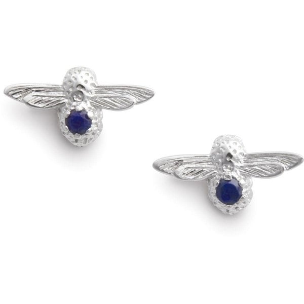 OB Celebration Bee Studs Silver & Lapis Earrings