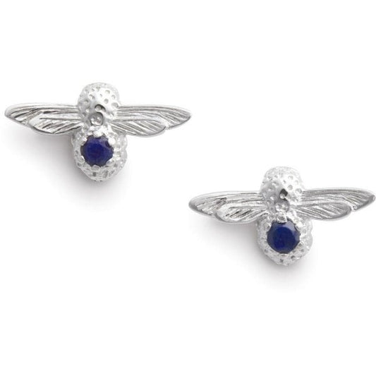 OB Celebration Bee Studs Silver & Lapis Earrings